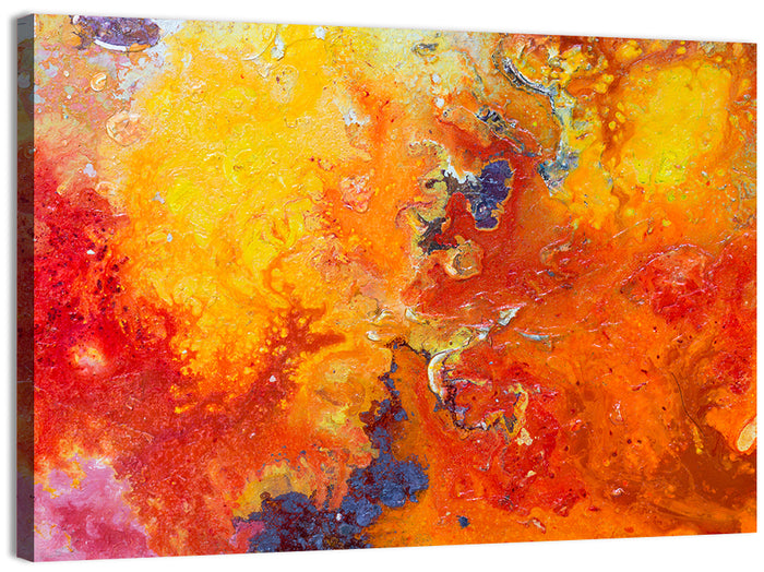 Molten Red Abstract Texture Wall Art as a canvas print
