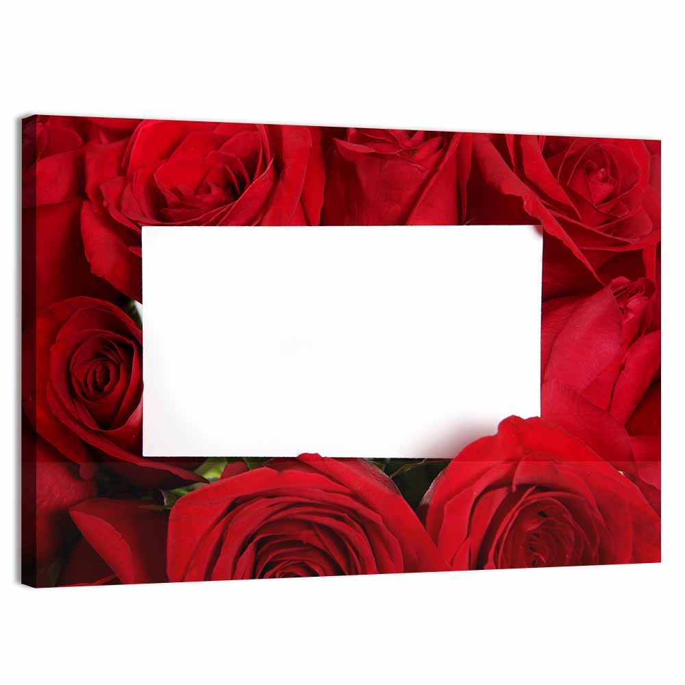 Rose Frame with White Center Wall Art, canvas print, landscape