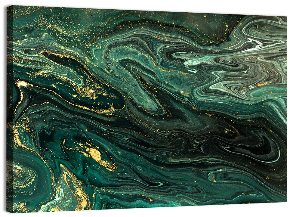Emerald Marble Veins Wall Art, canvas print, landscape