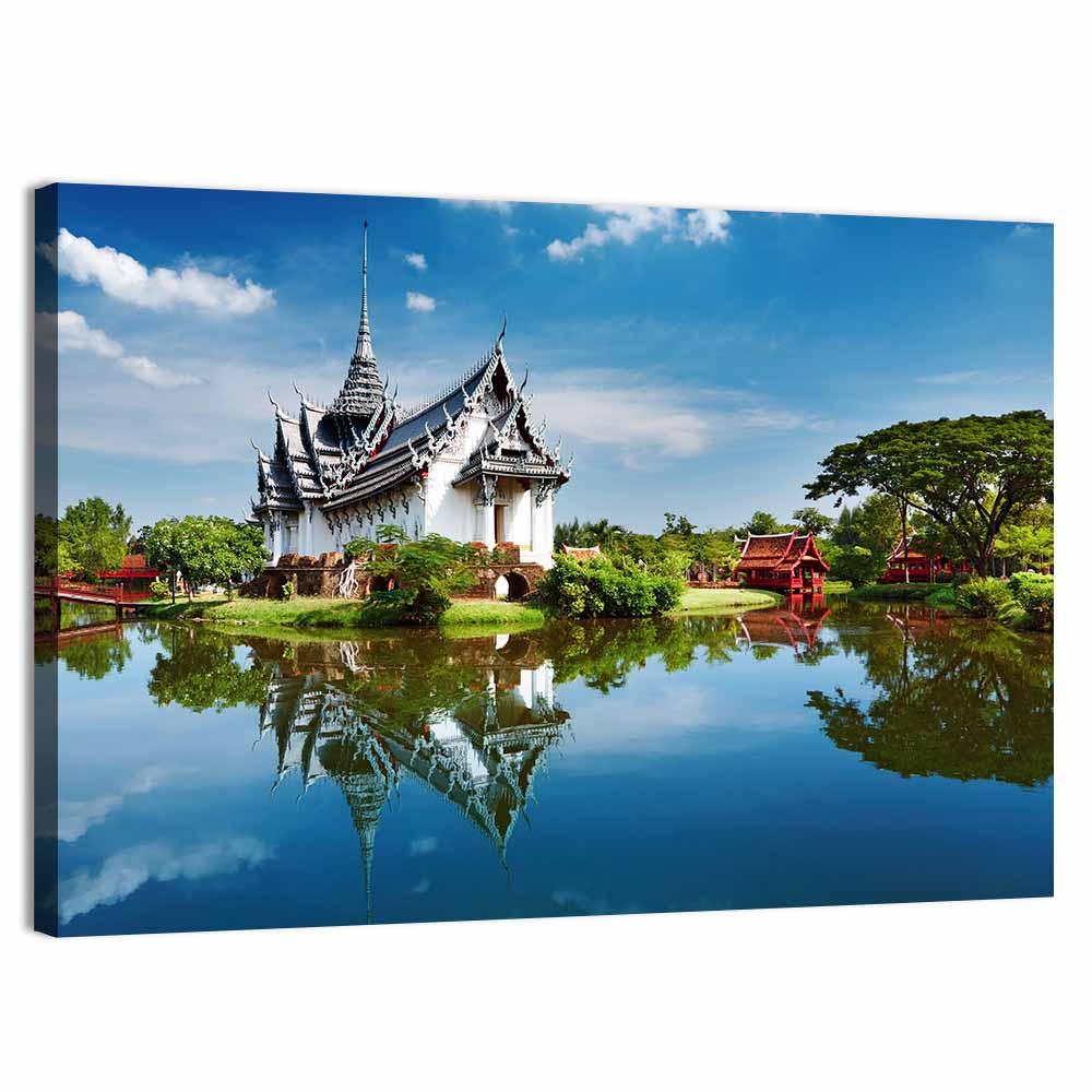 Phra Kaew Pavilion, Ancient City Wall Art, canvas print, landscape