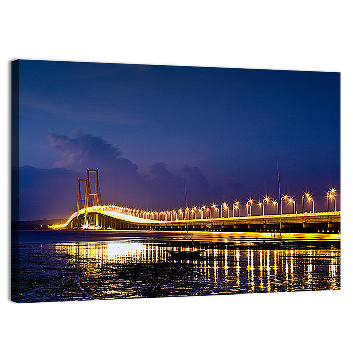 Suramadu Bridge at Dusk Wall Art as a canvas print