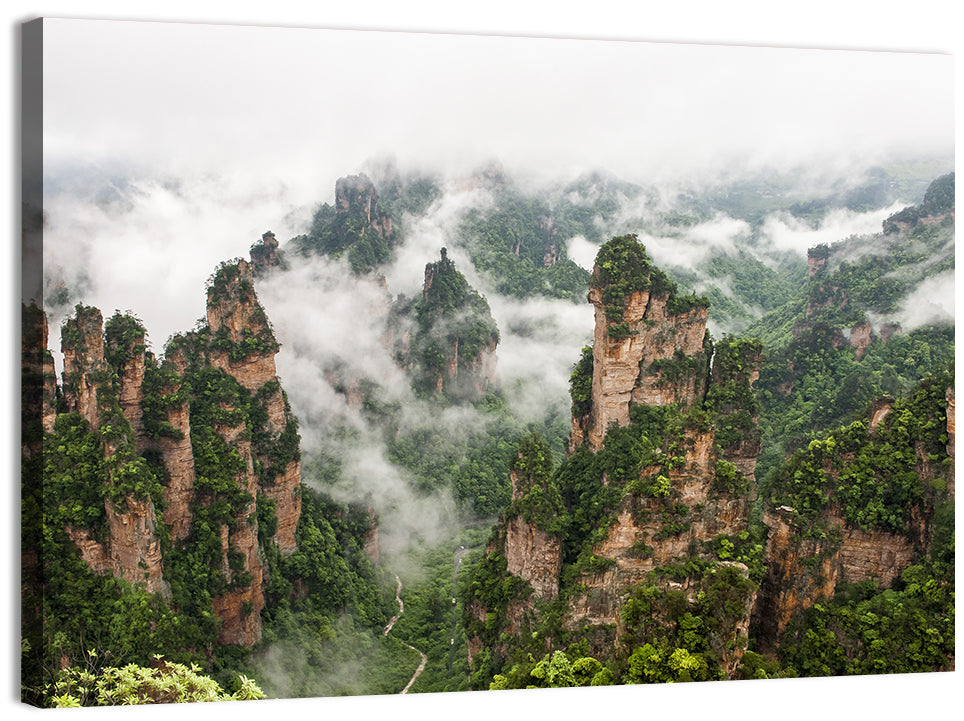 Zhangjiajie Sandstone Pillars Wall Art, canvas print, landscape