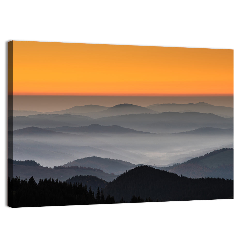Rarau Mountains Sunrise Wall Art, canvas print, landscape