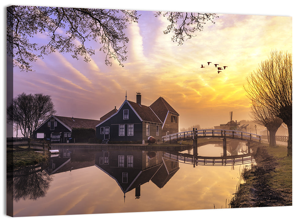 Dutch House Sunset Wall Art