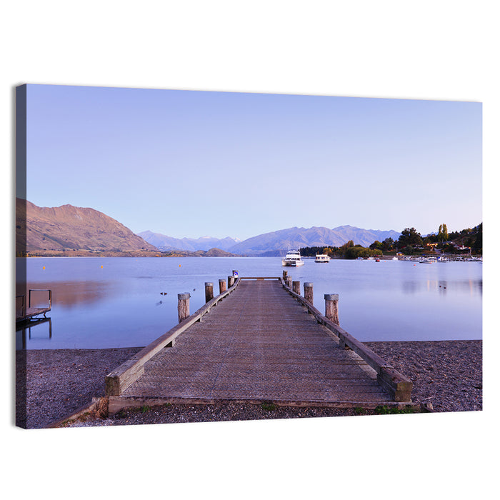 Wanaka Pier at Twilight Wall Art as a canvas print