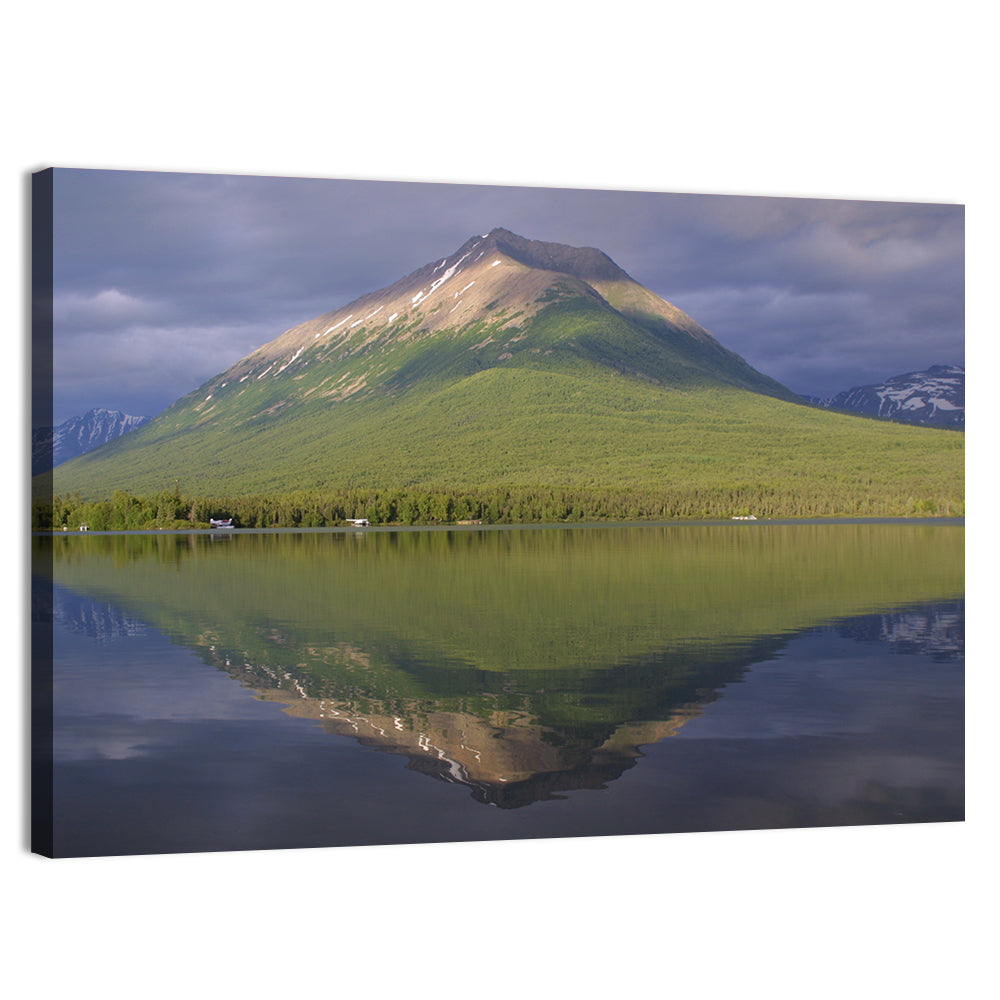 Mount Tanalian from Lake Clark Wall Art, canvas print, landscape