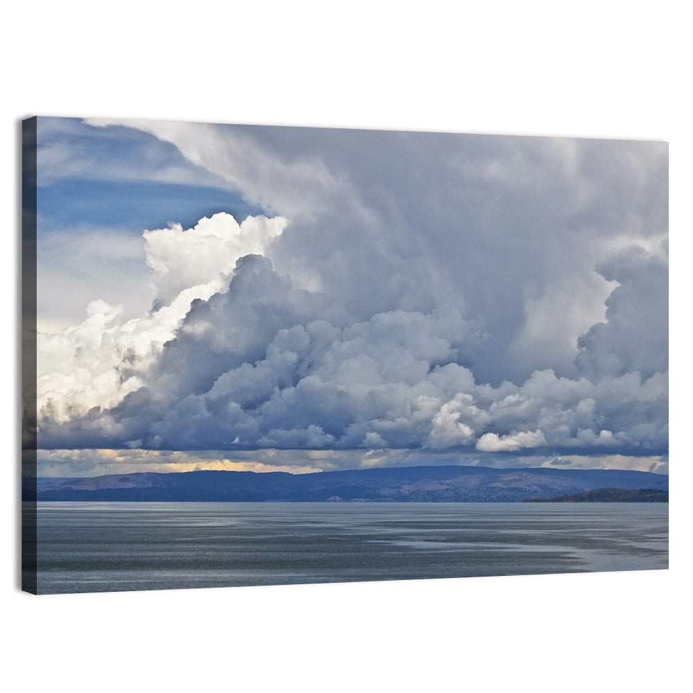Lake Titicaca Moody Cloudscape Wall Art, canvas print, landscape