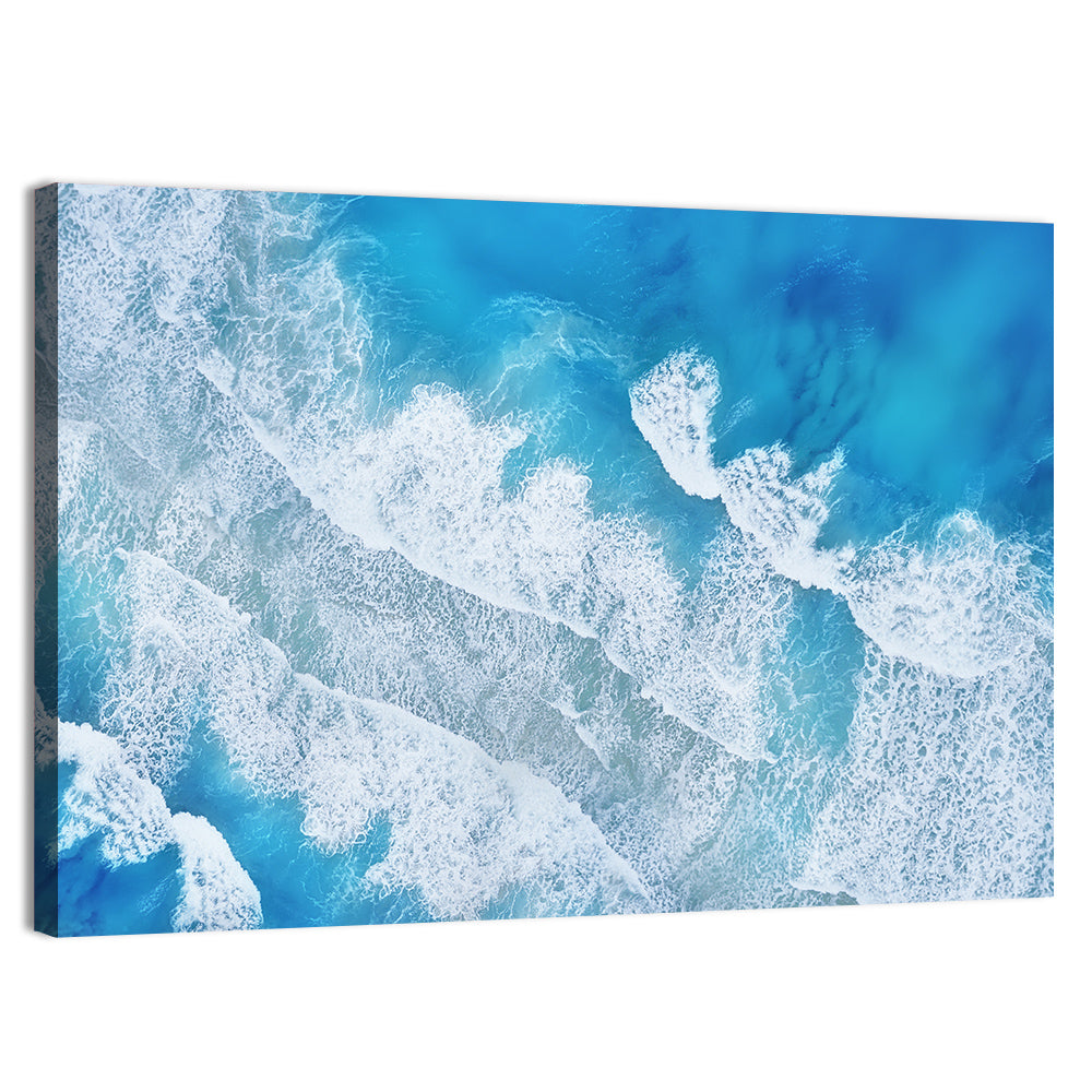 Aerial Turquoise Waves Wall Art, canvas print, landscape