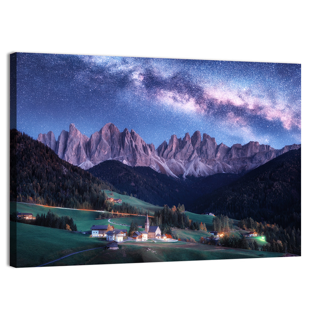 Santa Maddalena Night Sky Wall Art, canvas print, landscape
