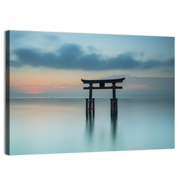 Itsukushima Torii at Dusk Wall Art as a canvas print