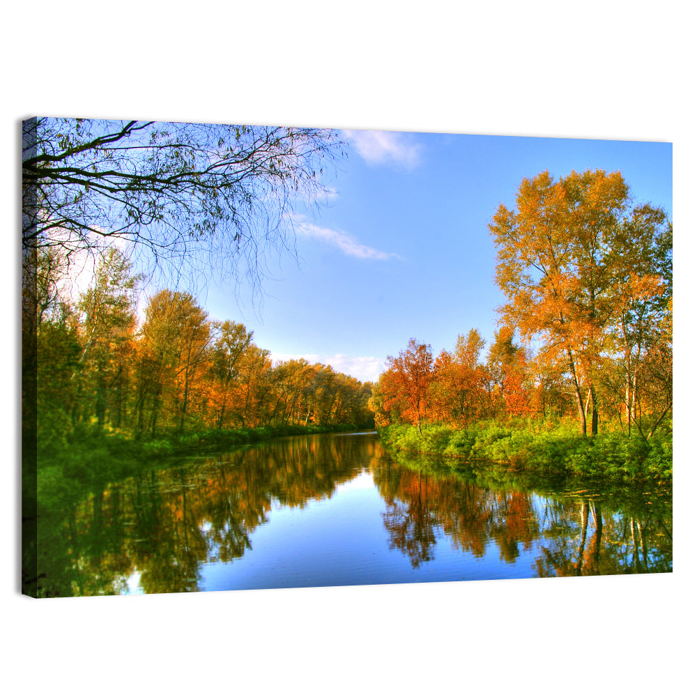 Autumn River Wall Art, canvas print, landscape