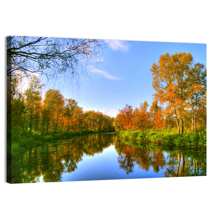 Autumn River Wall Art as a canvas print