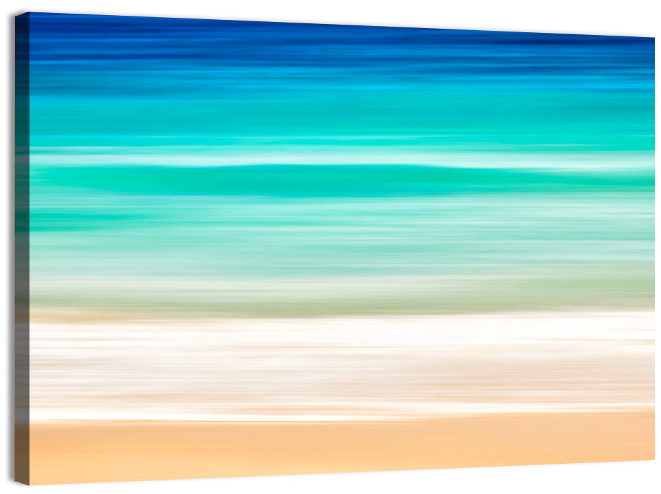 Layered Turquoise Seashore Abstract Wall Art, canvas print, landscape