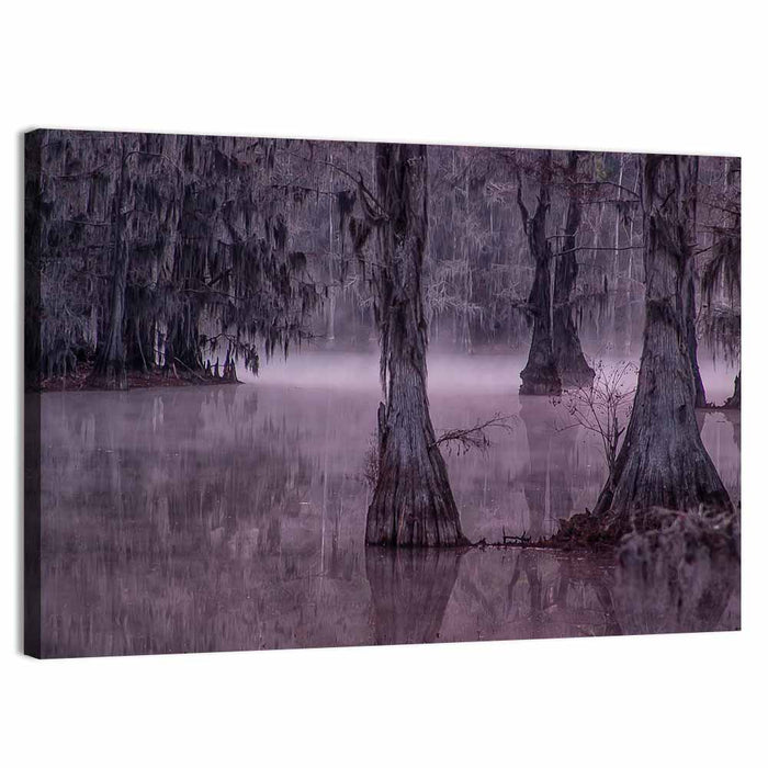 Caddo Lake Cypress Trees Wall Art as a canvas print