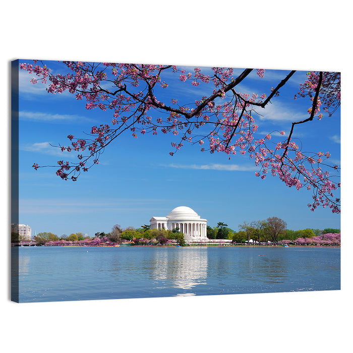 Thomas Jefferson Memorial with Cherry Blossoms Wall Art as a canvas print
