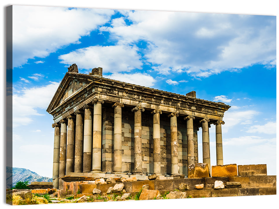 Temple of Garni Vintage Landscape Wall Art, canvas print, landscape