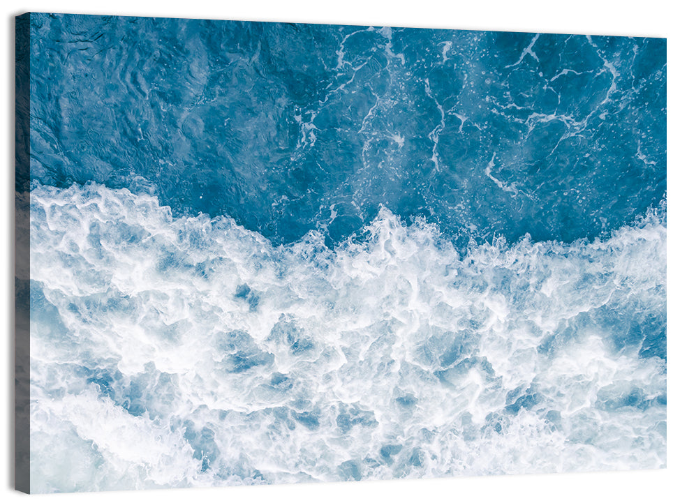 Stormy Blue Sea Wave Wall Art, canvas print, landscape