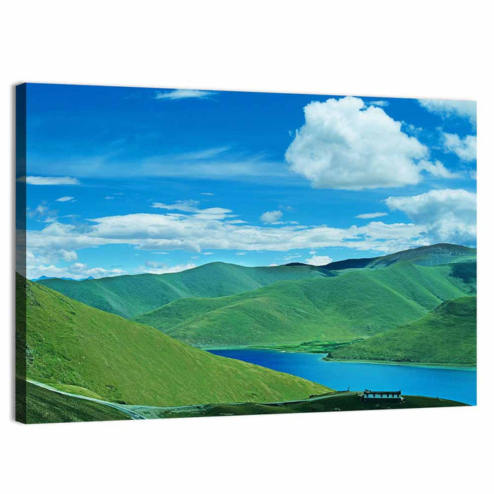 Yamdrok Tso Turquoise Lake Wall Art as a canvas print
