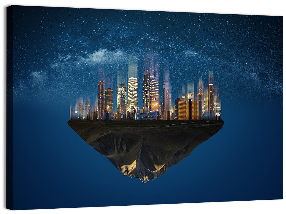 Floating City Island Wall Art, canvas print, landscape