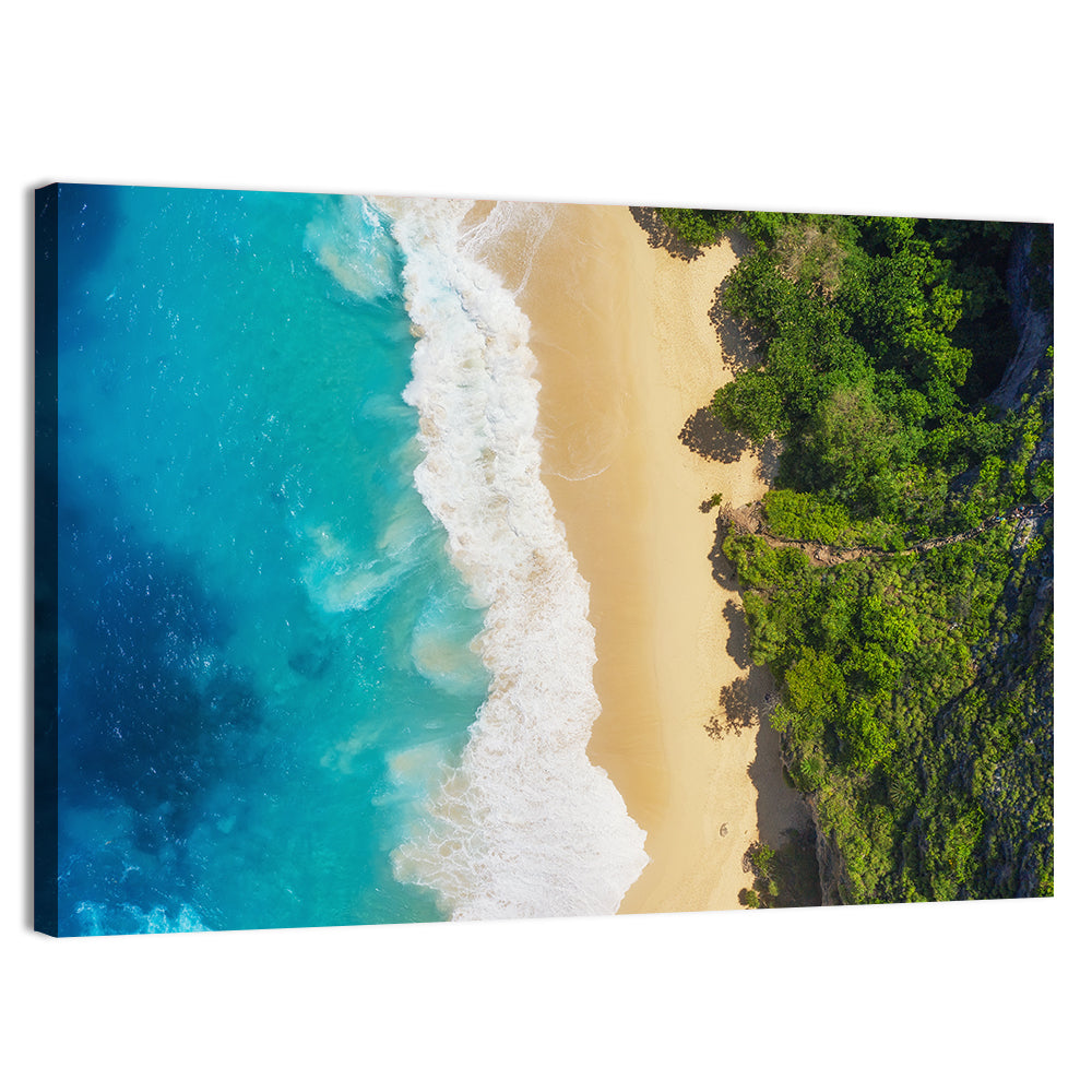 Aerial Turquoise Beach View Wall Art, canvas print, landscape