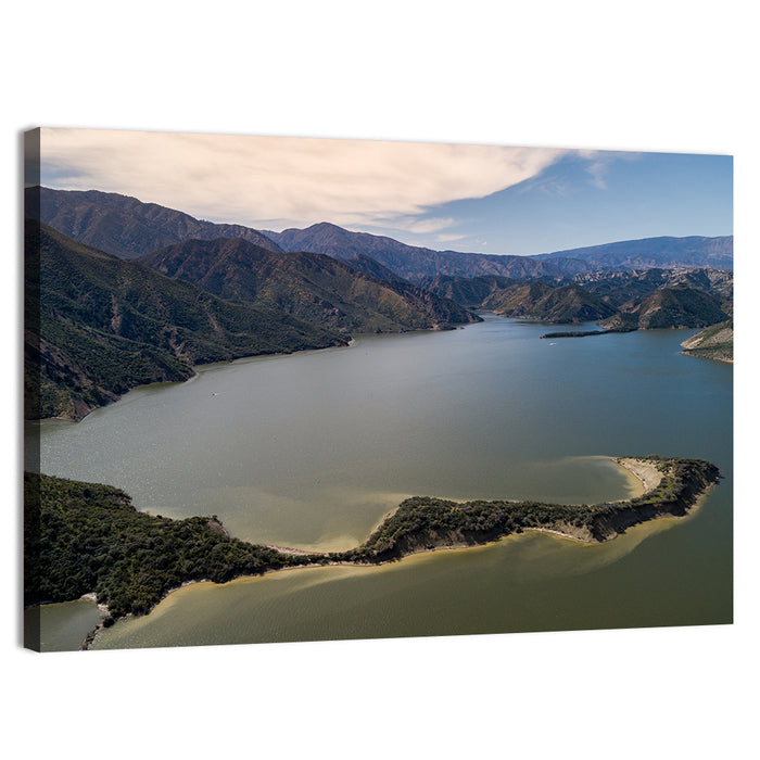 Pyramid Lake Aerial View Wall Art as a canvas print