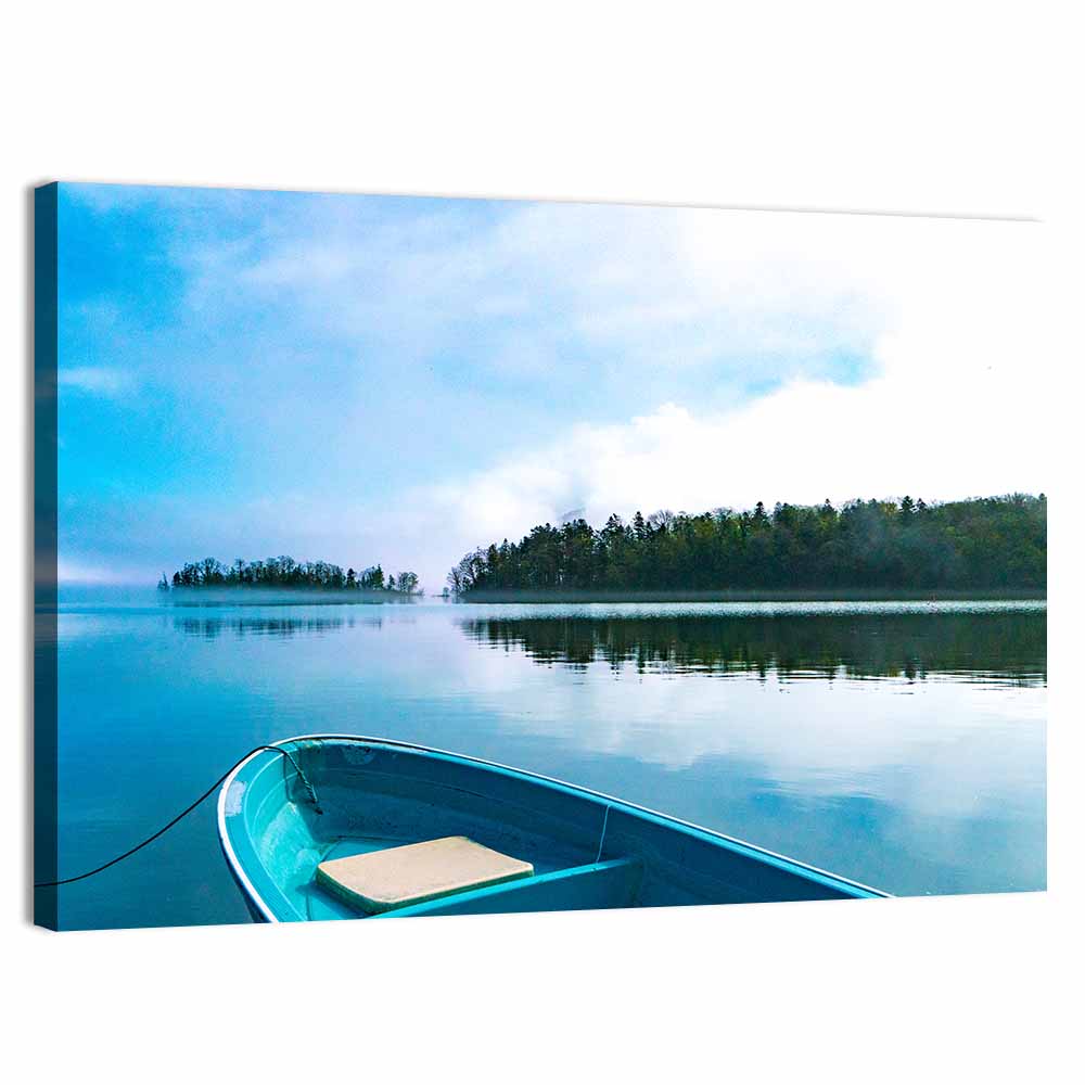 Misty Morning on Lake Akan Wall Art, canvas print, landscape