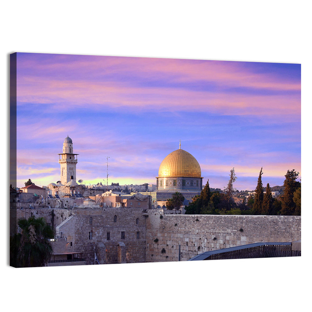 Al Aqsa at Golden Hour Wall Art, canvas print, landscape