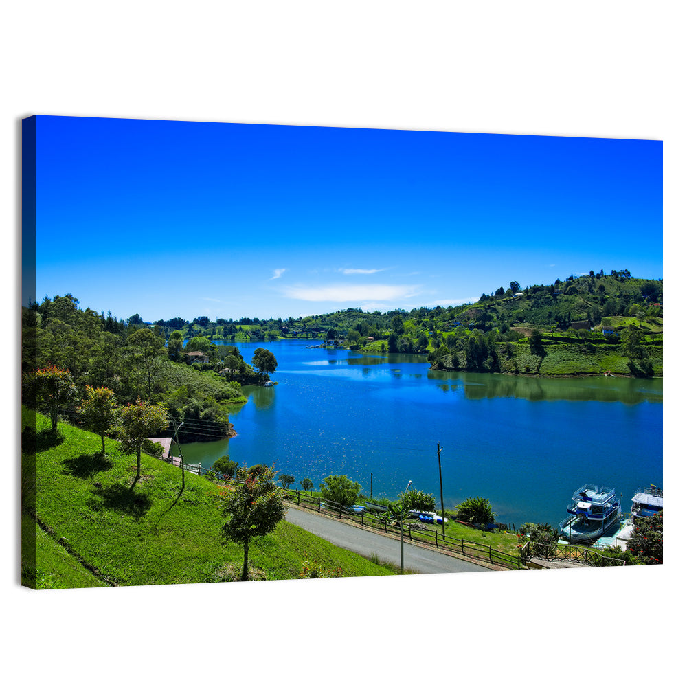 Santa Fe De Antioquia Lake View Wall Art, canvas print, landscape
