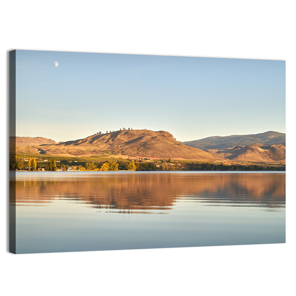Osoyoos Lake Moonlit Reflection Wall Art, canvas print, landscape