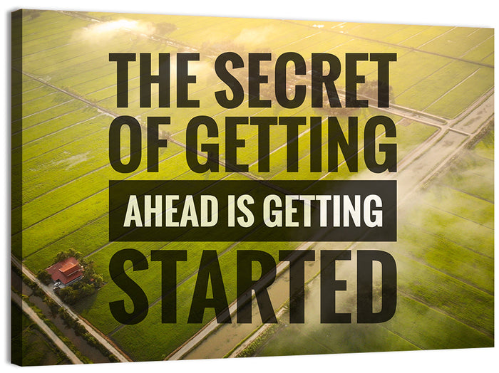 Getting Started Sunlit Farmland Wall Art as a canvas print
