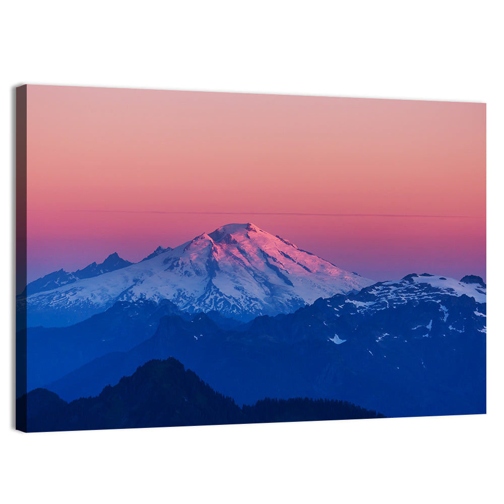 Mount Baker Alpenglow Wall Art, canvas print, landscape
