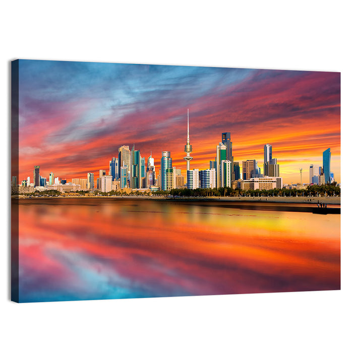 Shuwaikh Port at Dusk Wall Art as a canvas print