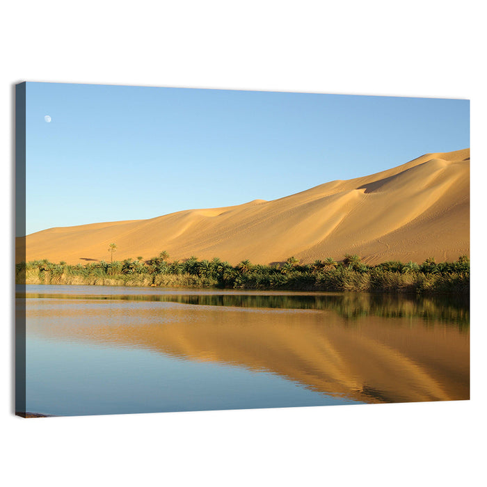 Desert Oasis Reflection Wall Art as a canvas print