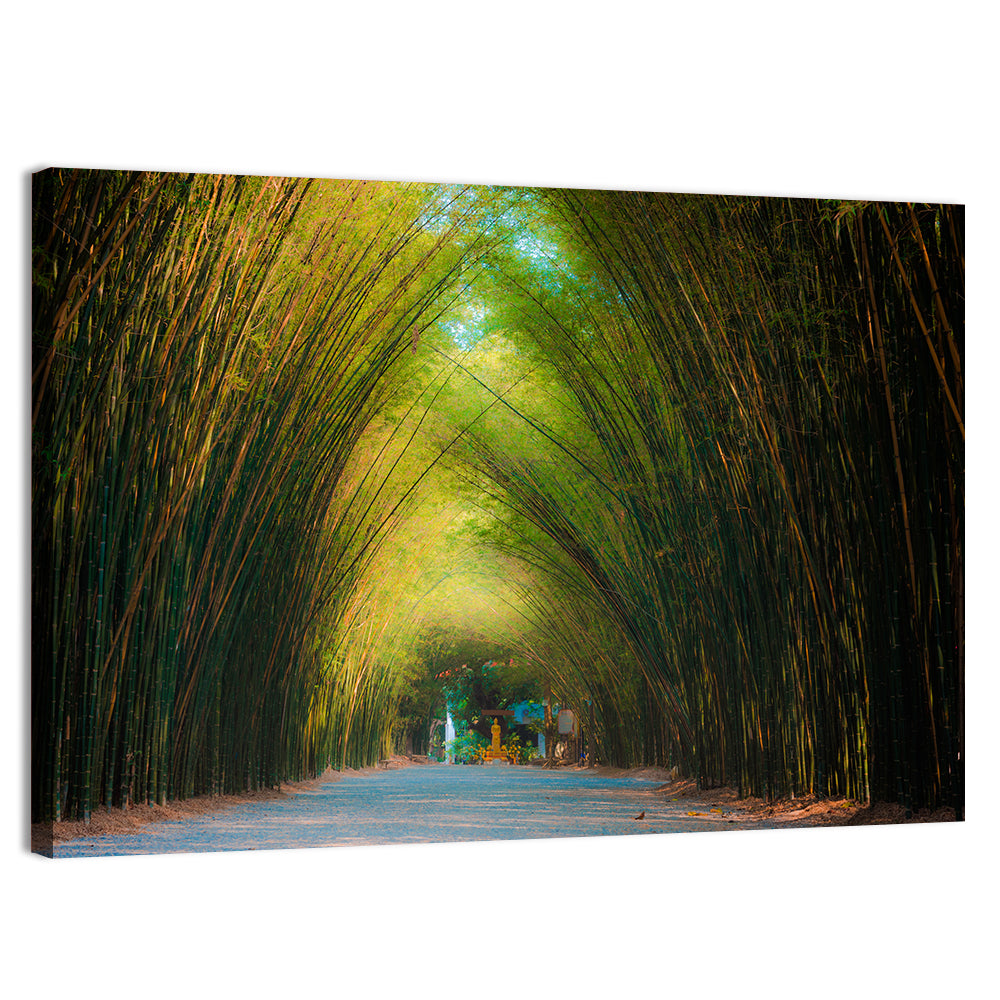 Arched Bamboo Tunnel Wall Art, canvas print, landscape