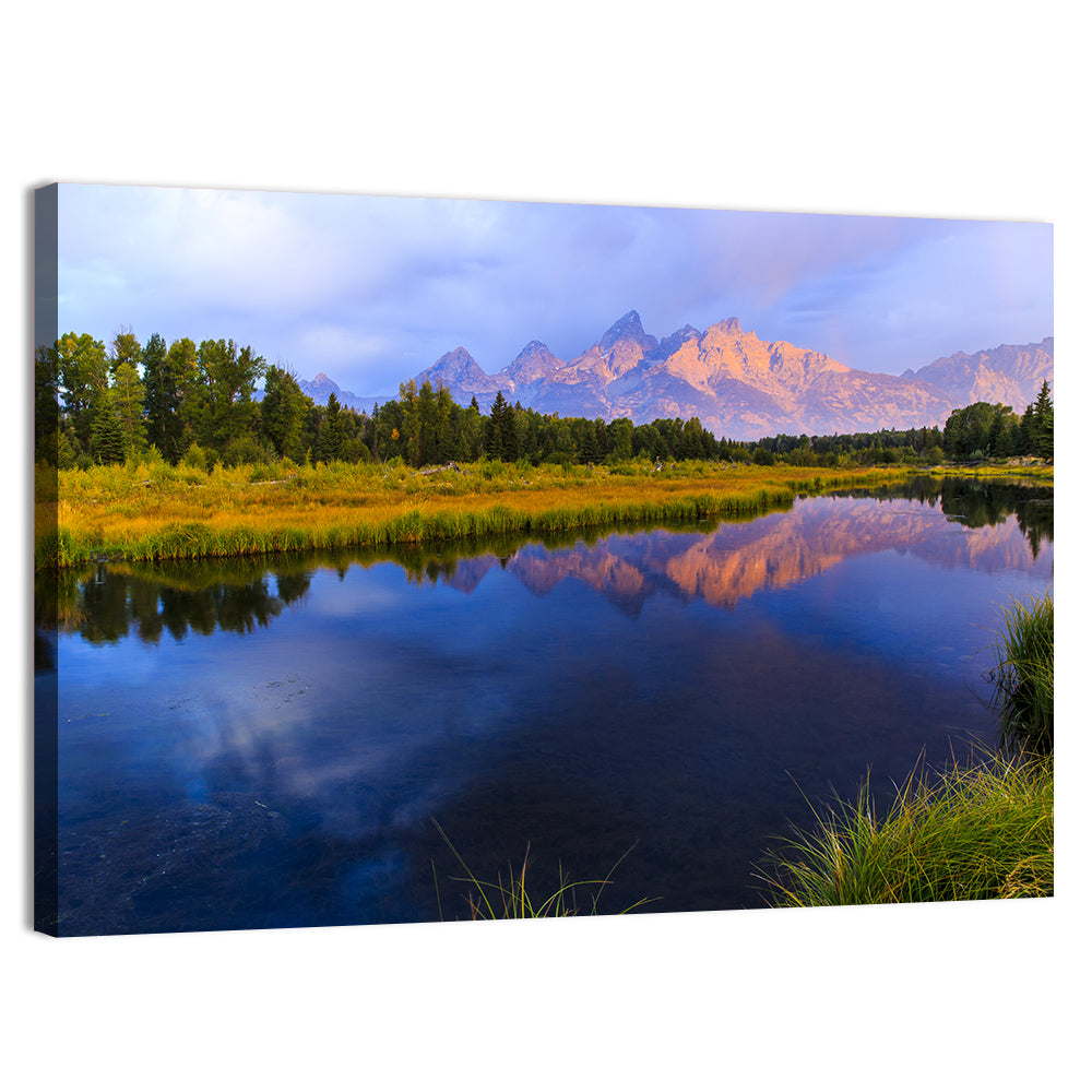 Grand Tetons Sunrise Over Snake River Wall Art, canvas print, landscape