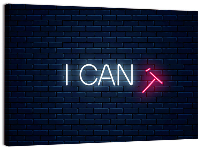 I Can Neon Sign Wall Art as a canvas print
