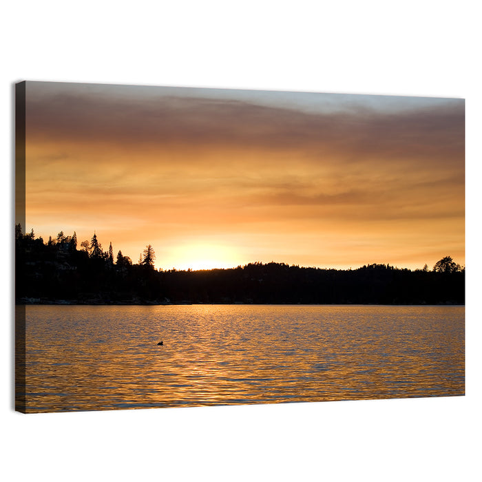 Lake Arrowhead Sunset Wall Art as a canvas print