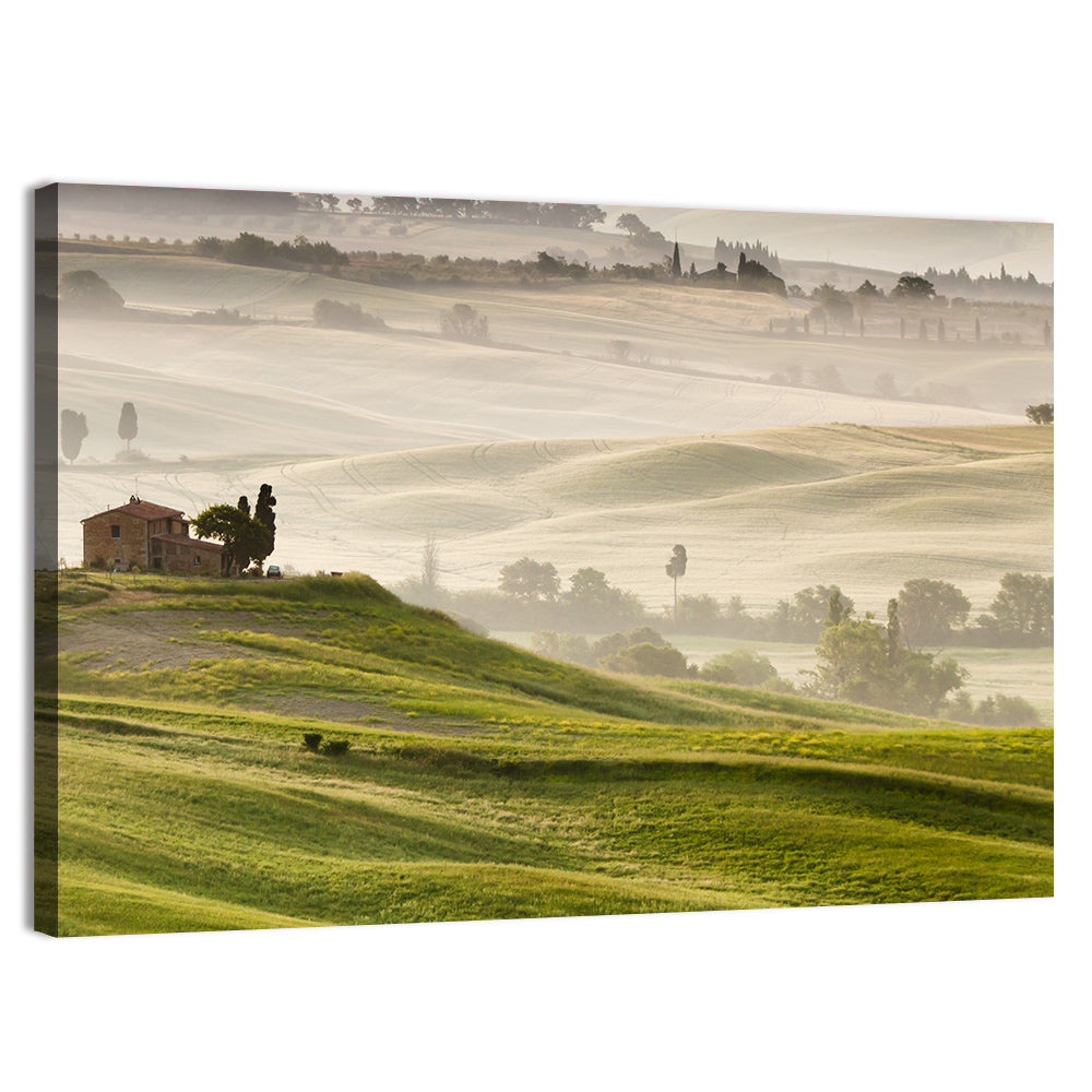 Foggy Tuscany Wall Art, canvas print, landscape