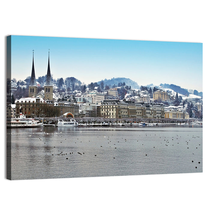 Hofkirche Lucerne Cityscape Wall Art as a canvas print