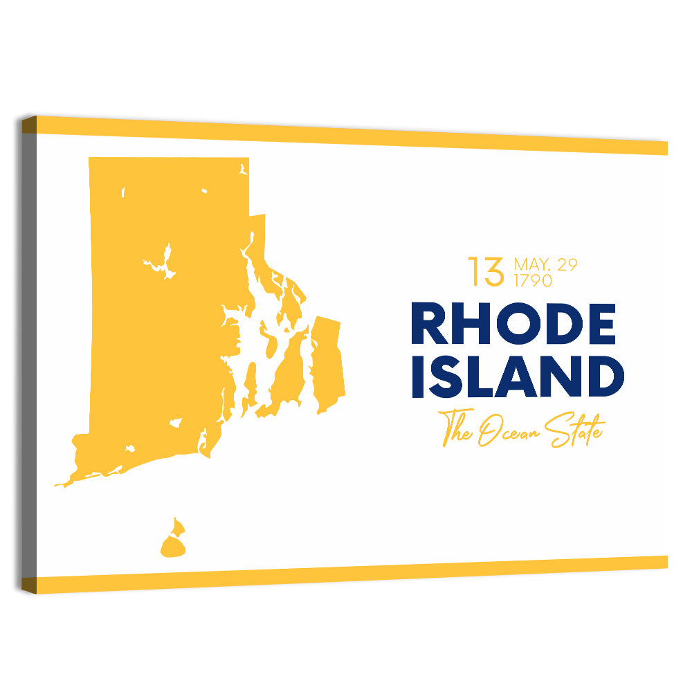 Rhode Island Map Wall Art, canvas print, landscape