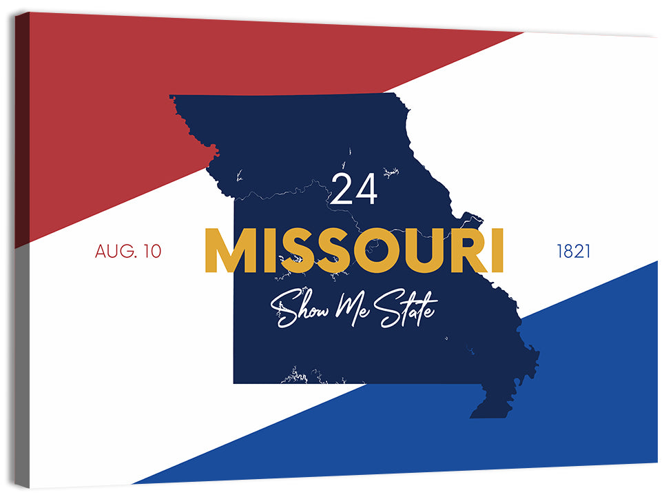 Missouri Map, Show Me State Wall Art, canvas print, landscape