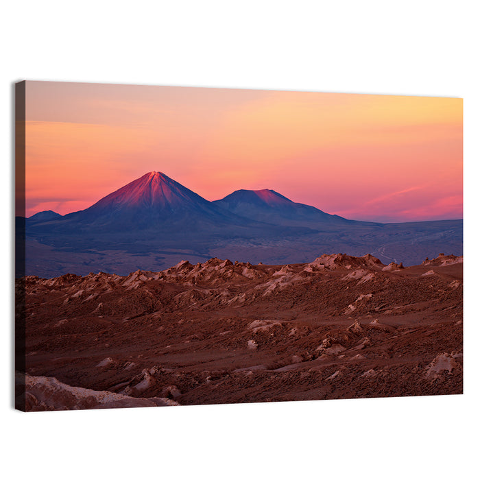 Valle De La Luna, Licancabur Volcano Wall Art as a canvas print