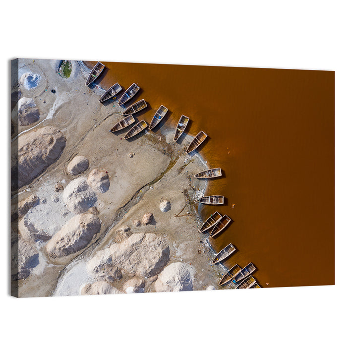 Salt Piles at Lake Retba Wall Art as a canvas print