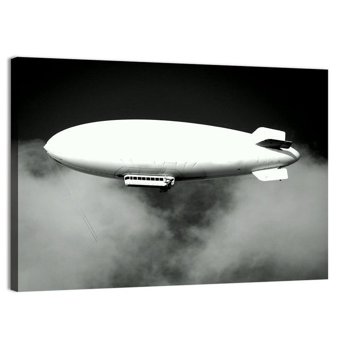 Dirigible Over Clouds Wall Art as a canvas print