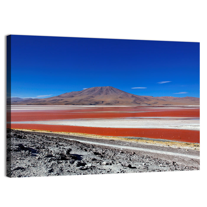 Laguna Colorada Red Lake Wall Art as a canvas print