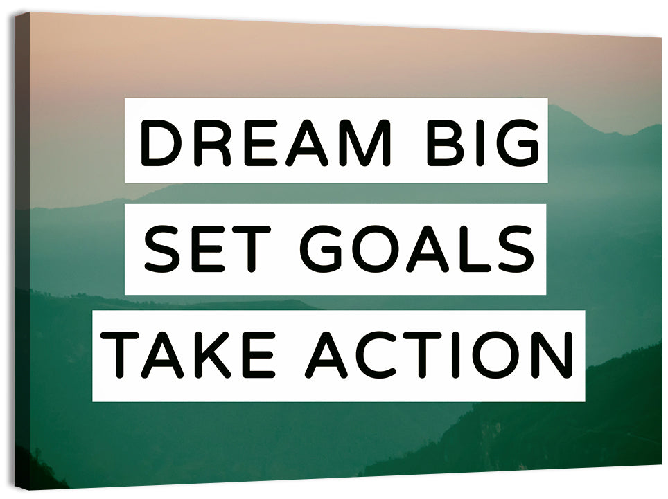 Dream Big Set Goals Wall Art, canvas print, landscape