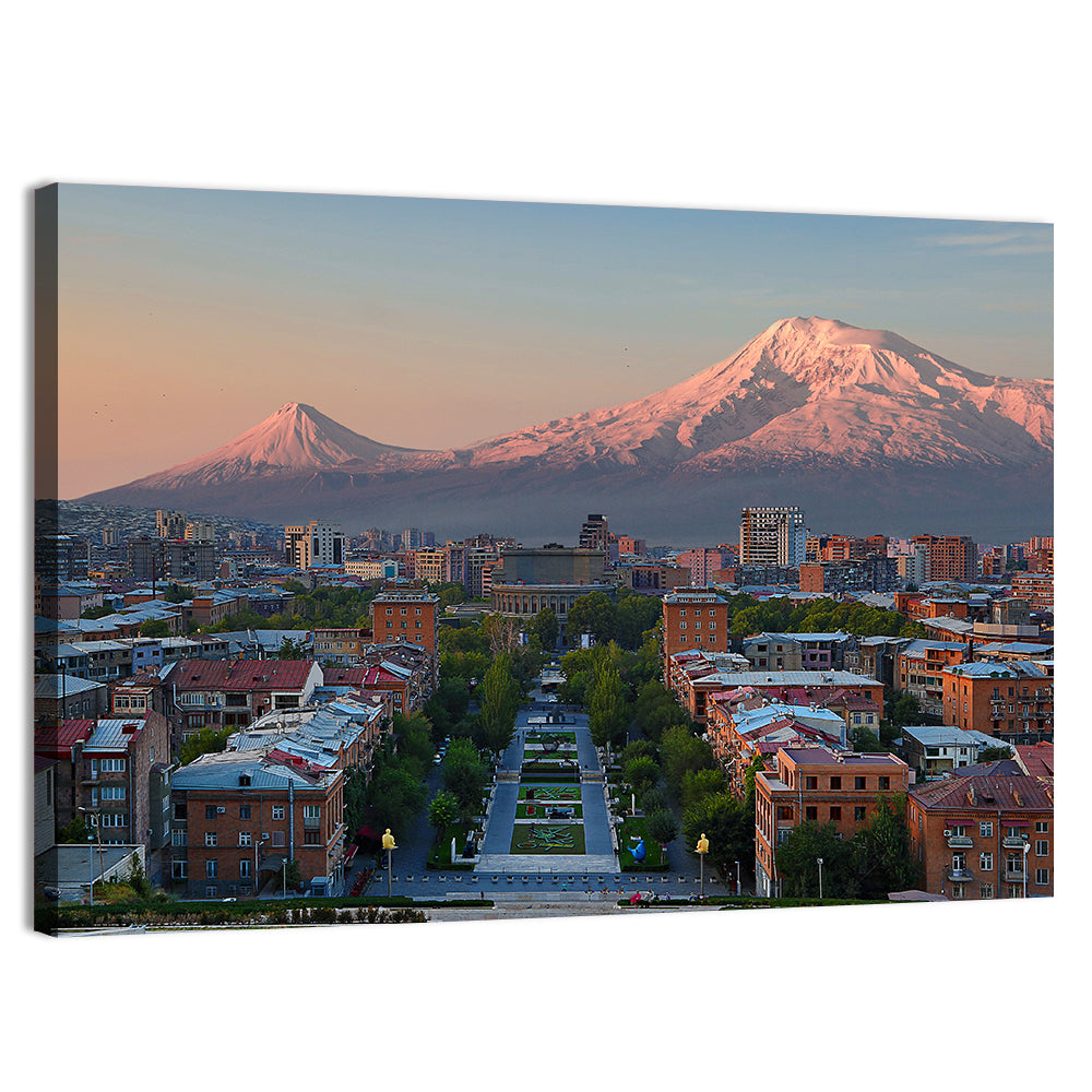 Sunset Over Mount Ararat from Yerevan Wall Art, canvas print, landscape