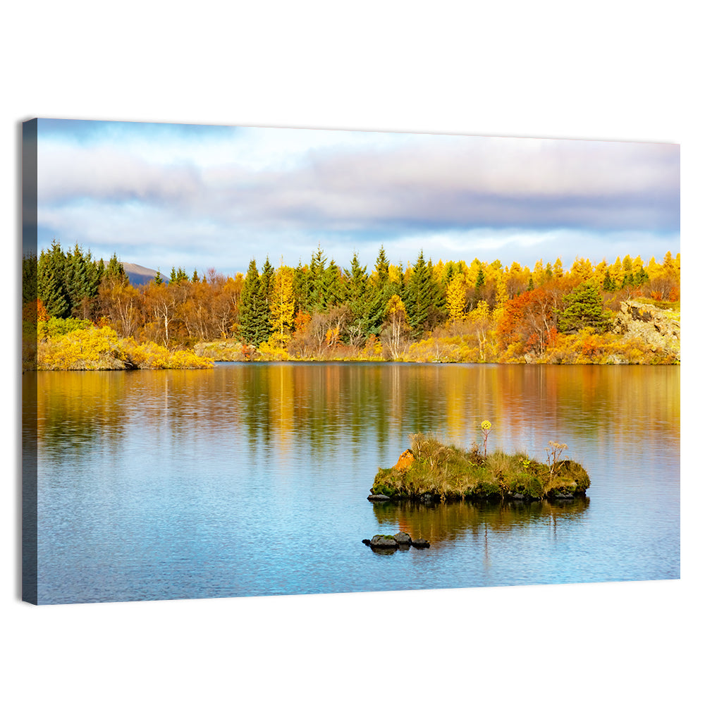 Autumn at Lake Myvatn Wall Art, canvas print, landscape