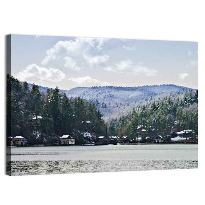 Lake Rabun Winter Scene Wall Art as a canvas print
