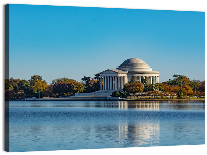 Thomas Jefferson Memorial Reflection Wall Art as a canvas print